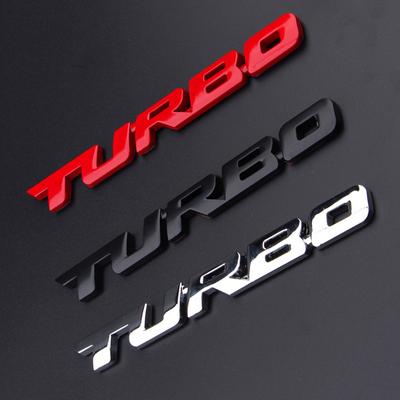 TURBO Car 3D Zinc Alloy Stickers Body Rear Label Side Trim Decals Car Styling Decoration Sticker Auto Exterior Decor Accessories