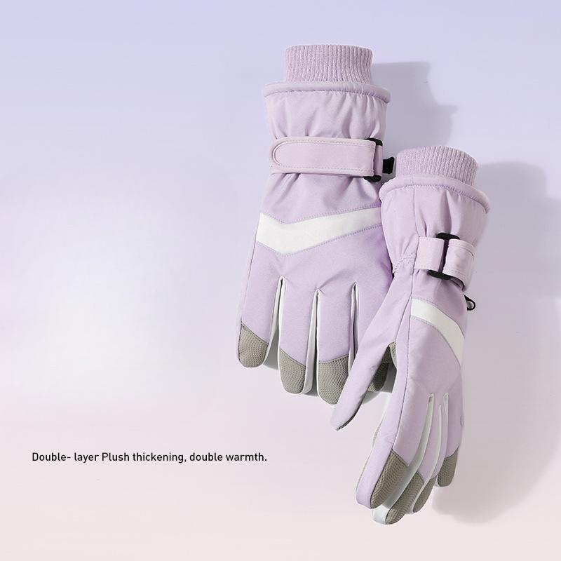 

Winter Ski Gloves for Men and Women Warm Windproof Waterproof Touch Screen Outdoor Cycling Sports Cycling Plus Fleece Gloves average size