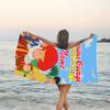 1pc Curious George8 Beach Towel with Custom Name, Beach/Swimming/Bath/Picnic/Camping Towel, Suitable for Seaside Beaches