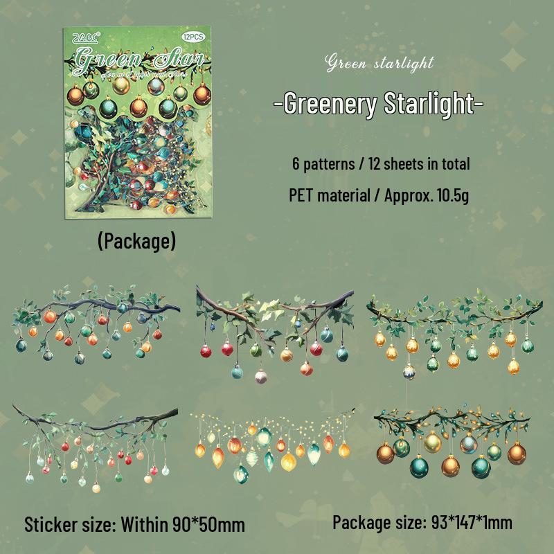 Yue Zhen Sea Star Radiant Laser Scenery Journal Sticker Set - PET Creative Material Stickers