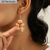 2D Flat Acrylic Christmas Festival Gingerbread Man Painting Earring Christmas Jewelry for Women Female