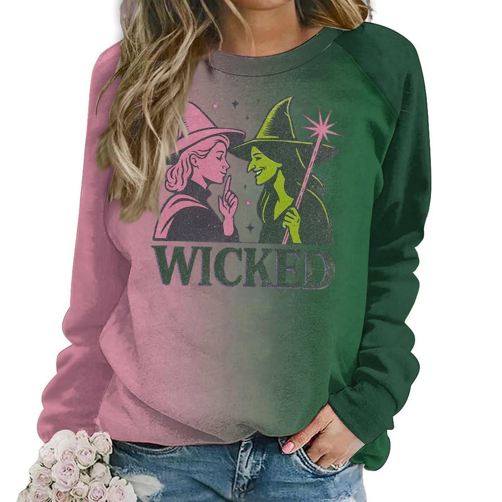 Women's Fashion Casual Long Sleeve Loose Printed Sweatshirt Top