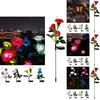 Color-changing Solar Rose Led Lights For Outdoor Garden Pathway Waterproof Lamp