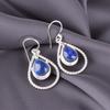 Lapis Lazuli Gemstone 925 Sterling Silver Jewelry Handmade Dangle Earrings 1.70" EE-96-33