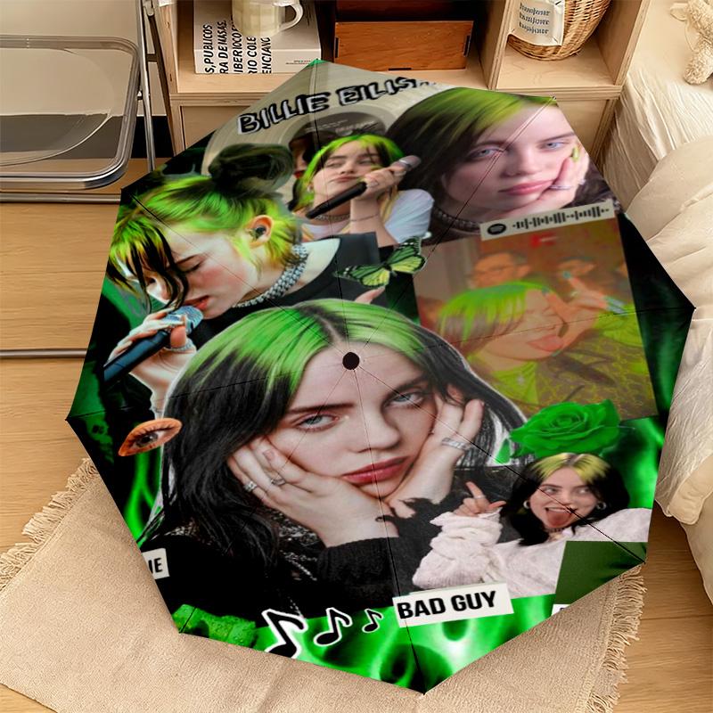 1PC Billie eilish Automatic Umbrella - Suitable Travel Outdoor Portable Umbrella Birthday Gift Daily Essentials