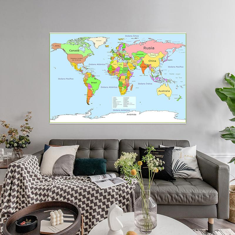 Mapa světa - Vzdělávací mapa Plakáty Nástěnné závěsy, Geografický nástroj, Vzdělávací pomůcky, Potřeby pro domácí školu a učebnu
