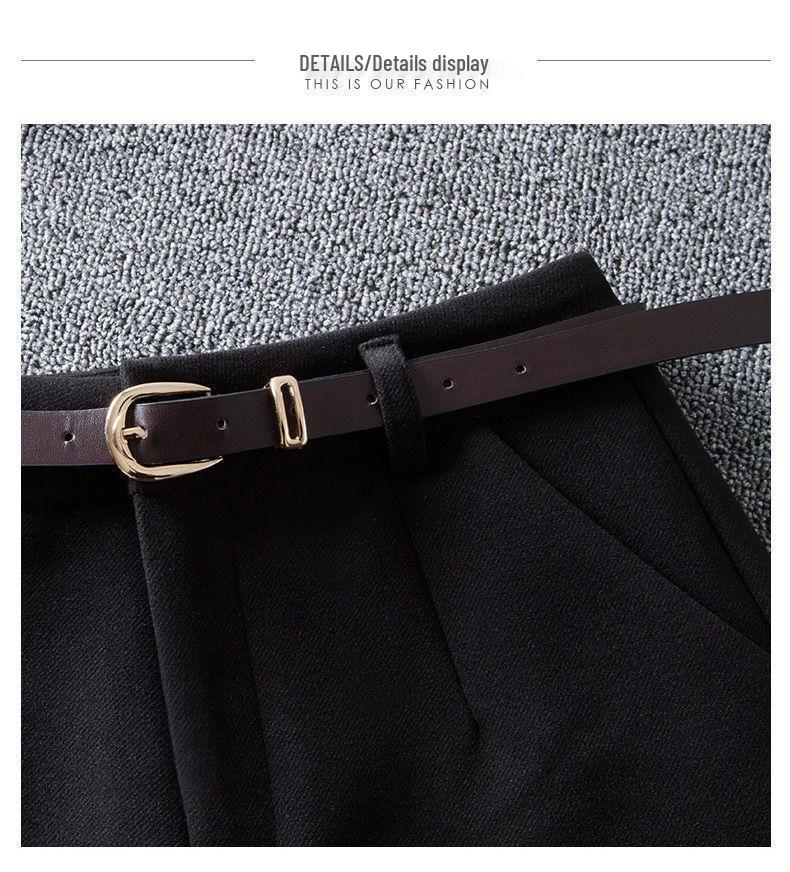 High Waist Woolen Wide-Leg Shorts for Women – Autumn/Winter Versatile Casual Slim A-Line Design (2025).
