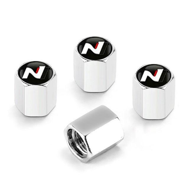 4Pcs Car Wheel Tire Valve Caps Air Stem Covers For Hyundai N Line Sonata Tucson Azera Elantra Veloster Kona Santa Accessories KK5