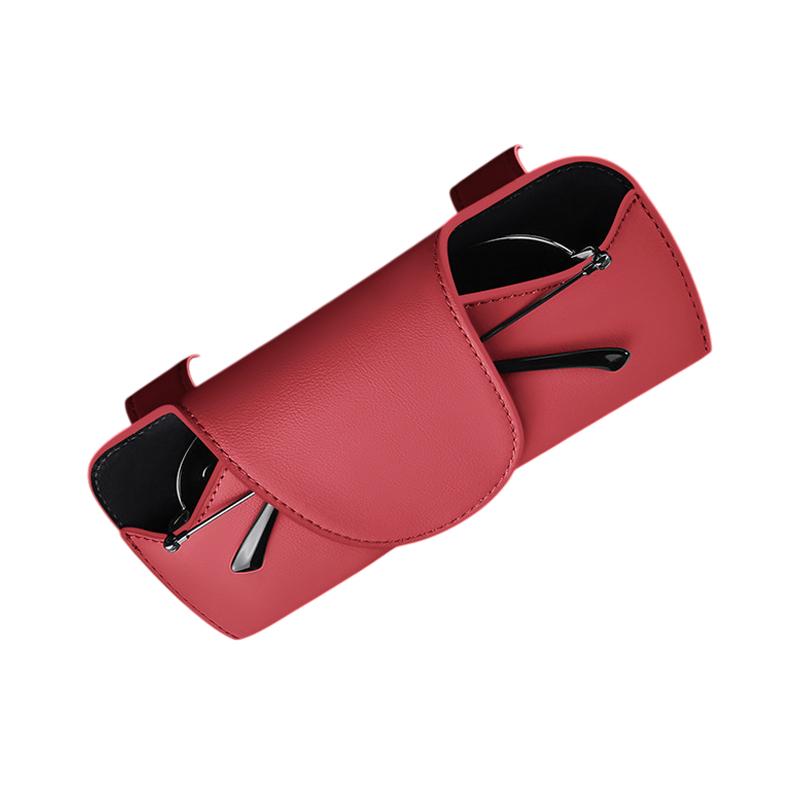 Car Magnetic Glasses Casecar Sun Visor Organizer Glasses Case Car Storage Sunglasses Frame Sunglasses Storage Car Glasses Clip красный