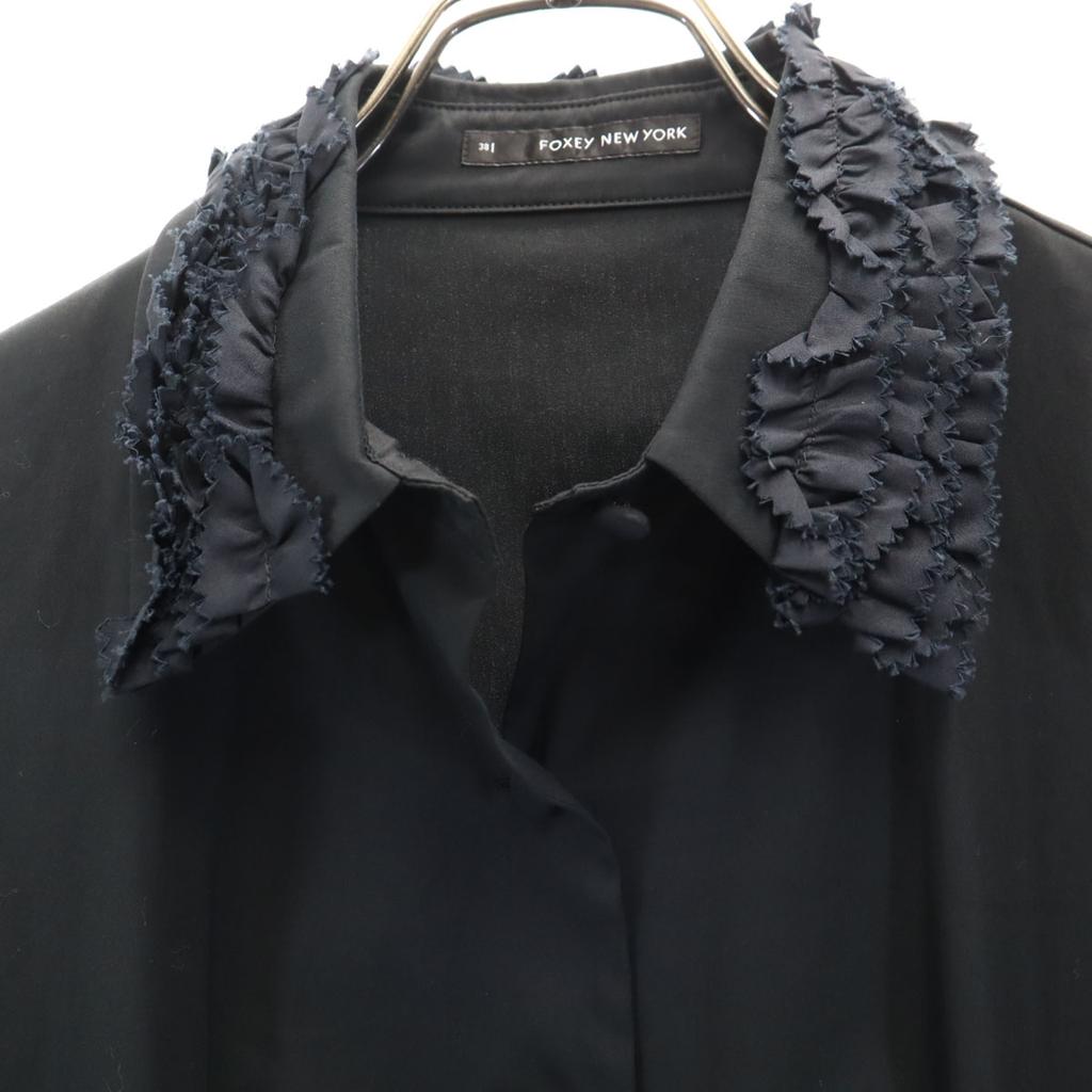 FOXEY Made In Japan Long Sleeve Dress Shirt 38 Black Women Used