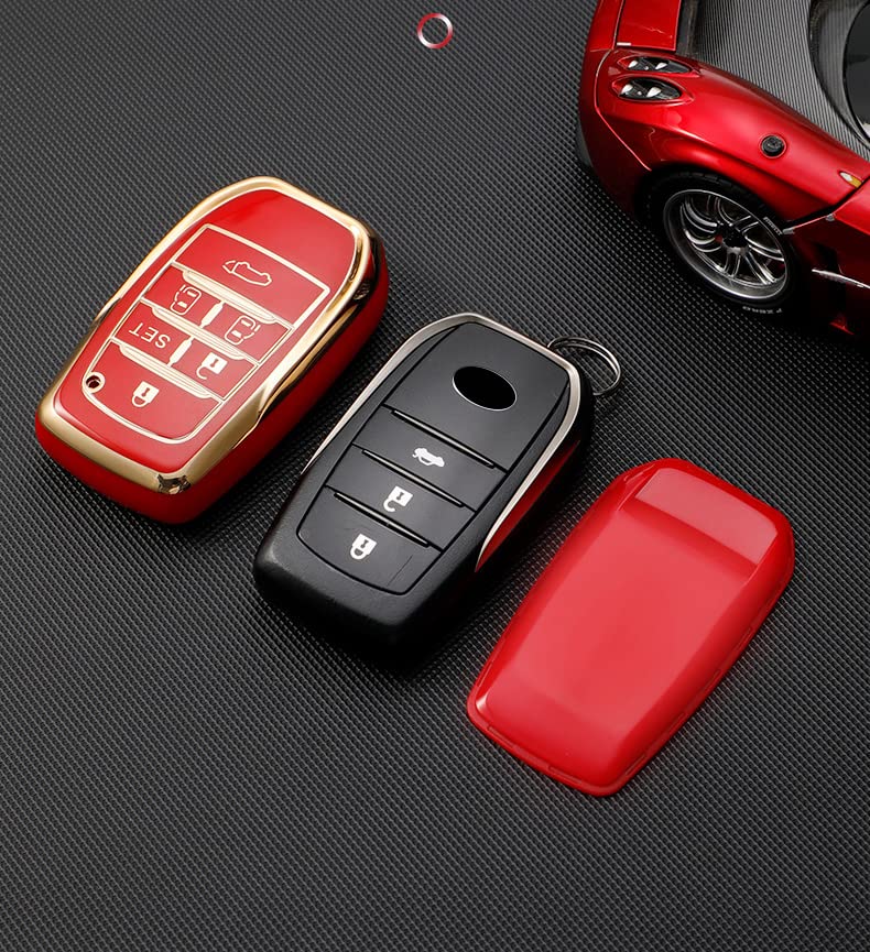 Toyota Smart Key Case, Key Cover, Key Protection, Key Holder, ABS + Natural Rubber,