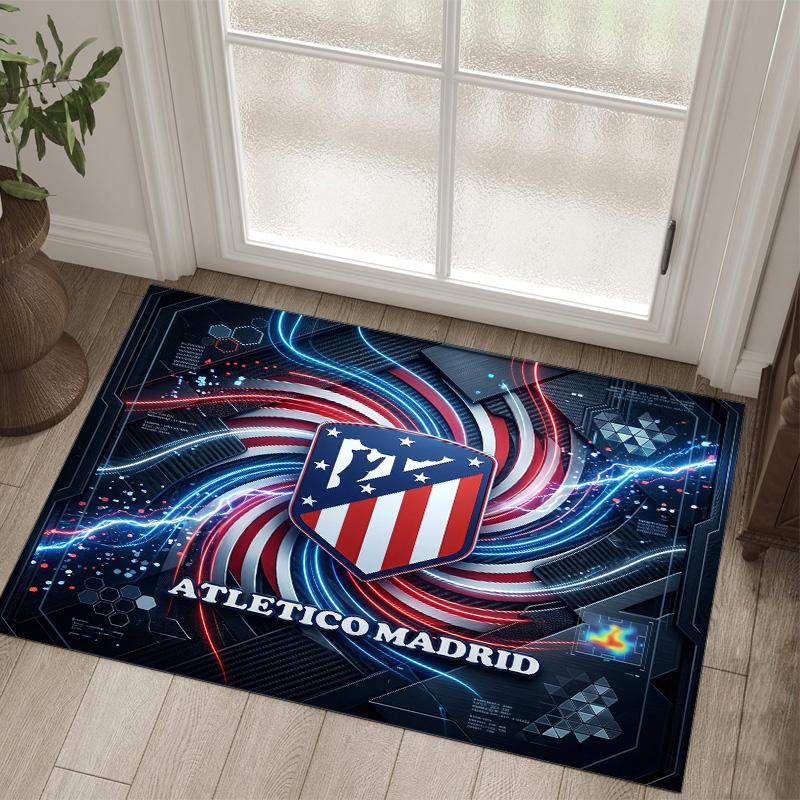 Atletico Madrid Design Crystal Velvet Carpet Cozy Non?Slip Printed Rug For Bedroom Living Room Entrance