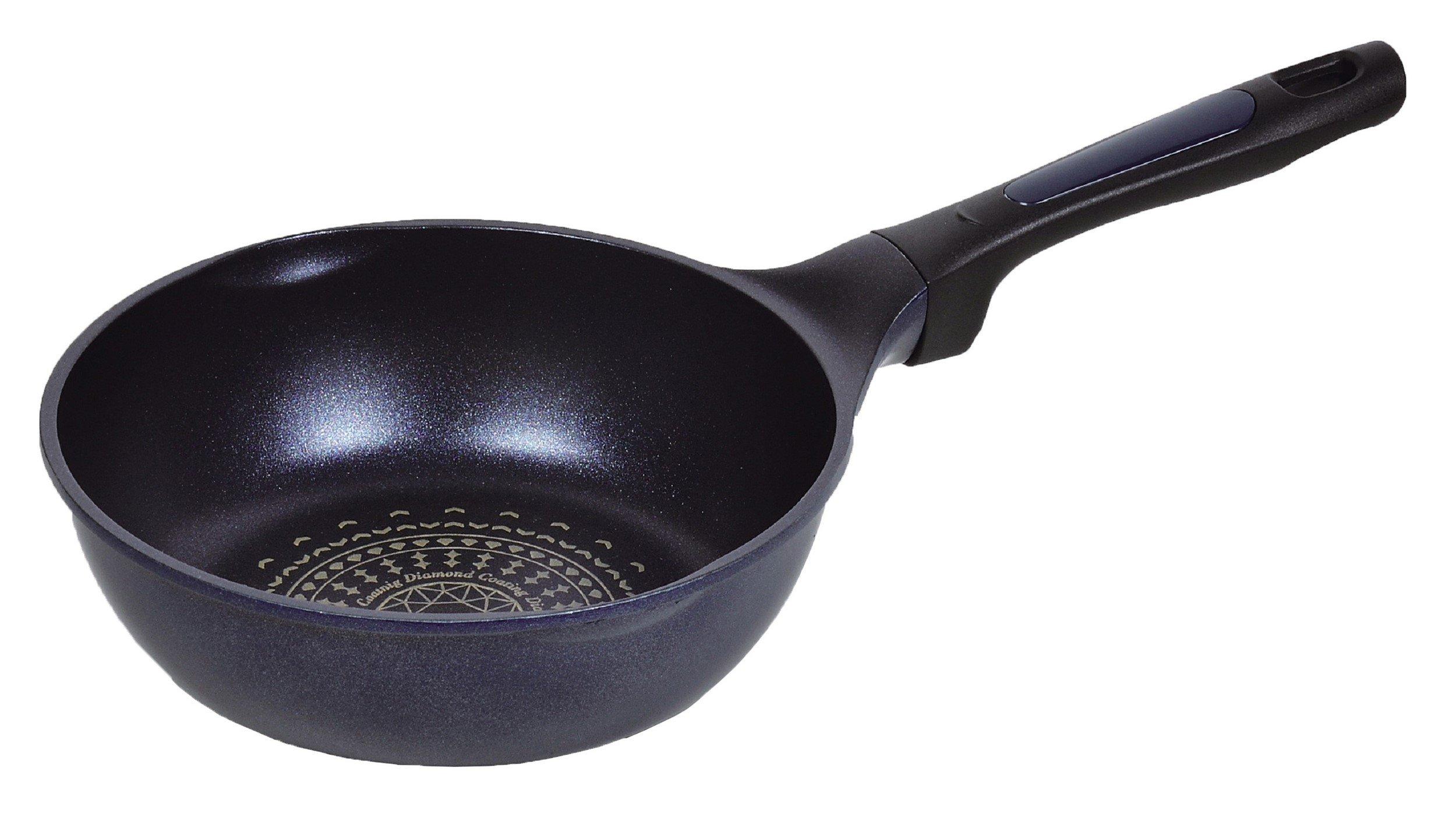 

Pearl Metal Легкая очень глубокая сковорода для жарки на газу Incredibly Blue Diamond, 20 см, только, легкая, покрытие, HB-2449