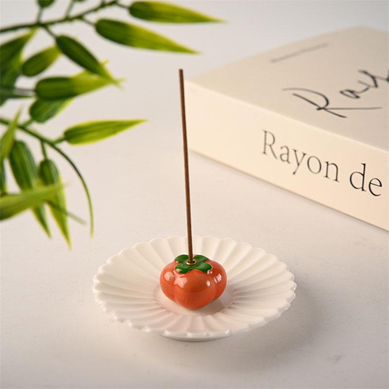 Elegant Petal-Shaped White Ceramic Incense Stick Holder - Zen Home Decor