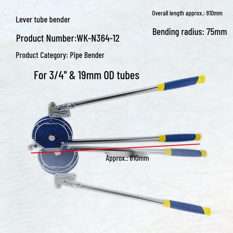 Saint-Ba Ruční ohýbačka trubek pro měď, hliník, ocel: Velikosti 6, 8, 10, 12, 19, 22