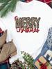 (Asian Size) New Year Festival Women Print Holiday Tee Top  Merry Christmas Letter Style Trend Casual Lady Short Sleeve Fashion Graphic T-shirts