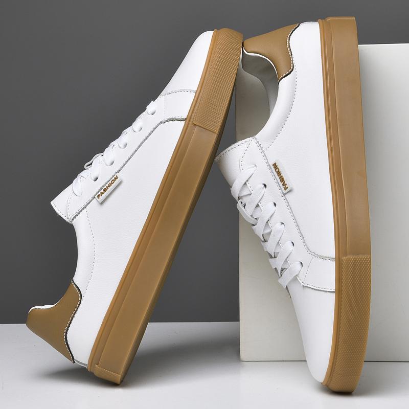 Fashion High Quality Mens Genuine Leather Shoes Comfortable Sneakers Fashion Designer Vulcanize Shoes Soft Versatile Skateboard Footwear