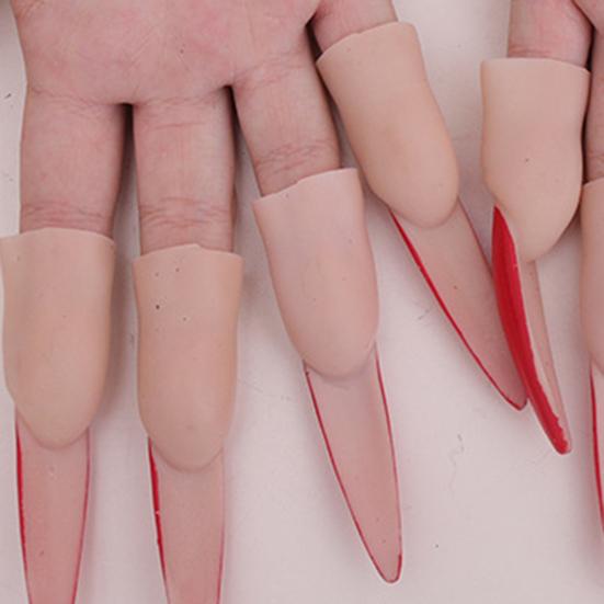 10 Stück Cosplay Falsche Nägel Realistisch Lustig Schrecklich Horror Keine Gerüche Dekorativ Tragbar Kinder Hexe Dekorationen Halloween Requisiten für Festival