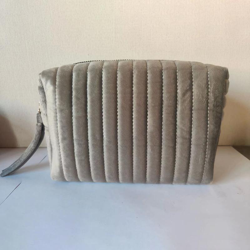 Large Capacity Velvet Cosmetic Bag Toiletry Bag Convenient Travel Toiletry Bag
