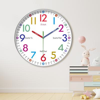 10-Inch 25Cm Fun Early Teaching Number Mute Wall Clock Home Living Room Children'S Room Decoration Clock