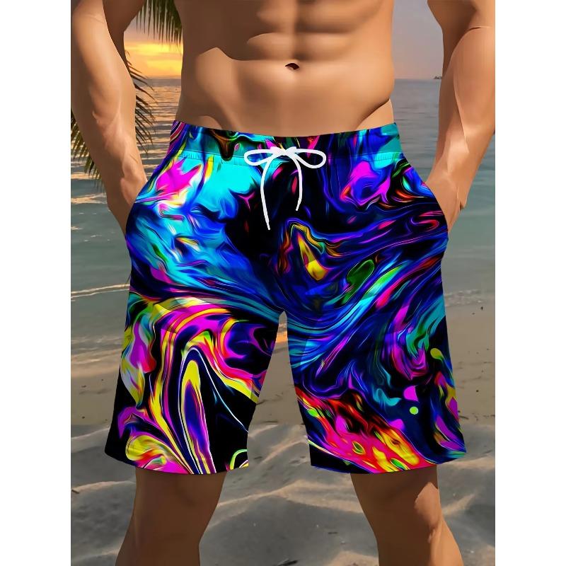 Summer Men's 3D Printed Beach Pants Fashion Versatile Breathable Trend Casual Vacation Style