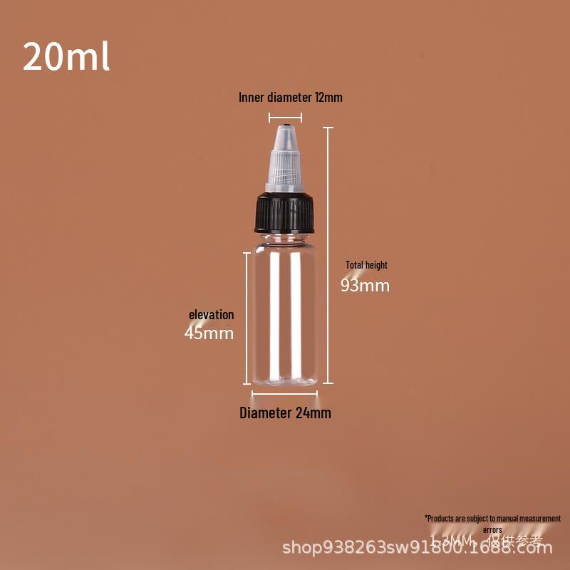 Transparent PET Squeeze Bottle with Pointed Cap - Available in 120ml, 200ml, 500ml for Lotion, Pigment, Ink, Refill or Dropper Use.