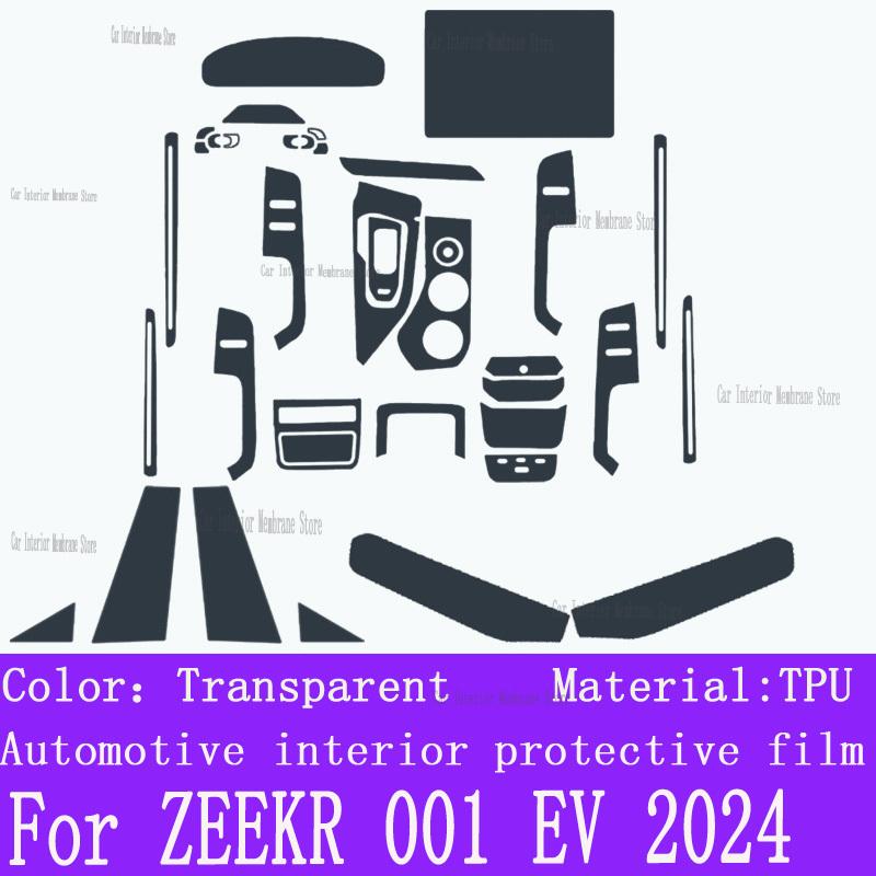 For  ZEEKR 001 EV 2024  Gearbox Panel Navigation Screen Automotive Interior TPU Protective Film Cover Anti-Scratch Sticker