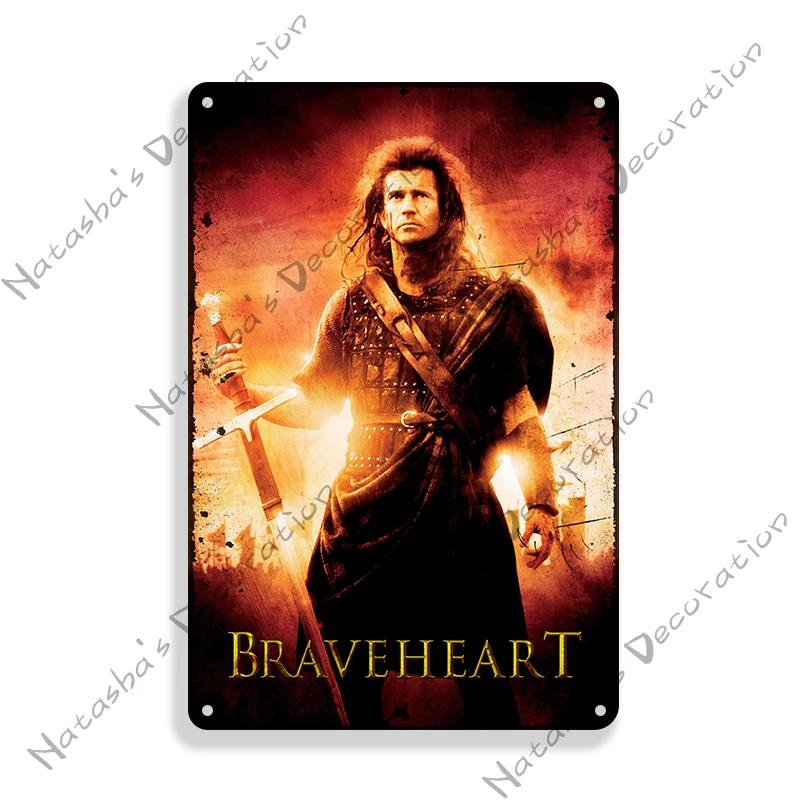 American Classic Movie Braveheart Metal Plaque Decorative Plate Cafe Home Man Cave Metal Tin Sign Wall Decor Metal Signs Poster