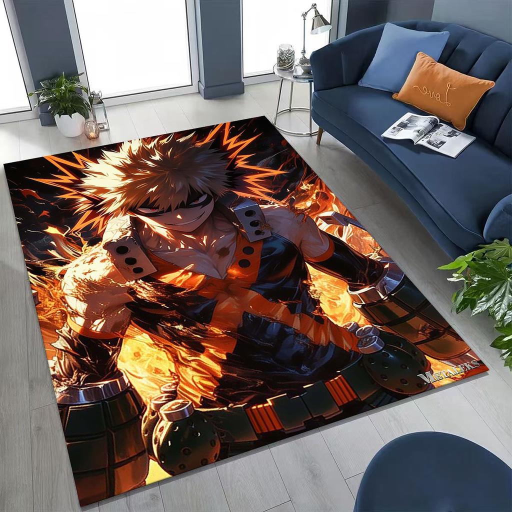 Anime My Hero Academia Deku Katsuki Kreslený koberec do ložnice obývacího pokoje na pohovku domů rohožka dekorace, dětská protiskluzová podložka na hraní