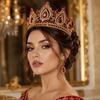 Crystal Bridal Crown Tiara Metal Base Tall Crystal Crown Vintage Queen Crown
