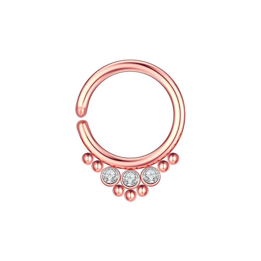 

1 шт., 18 г, 8 мм, CZ стальной кликер, сегментные кольца в носу, обруч с открытой навеской, спираль для ушей, перегородка, пирсинг, унисекс, украшения для тела, пирсинг ноздри