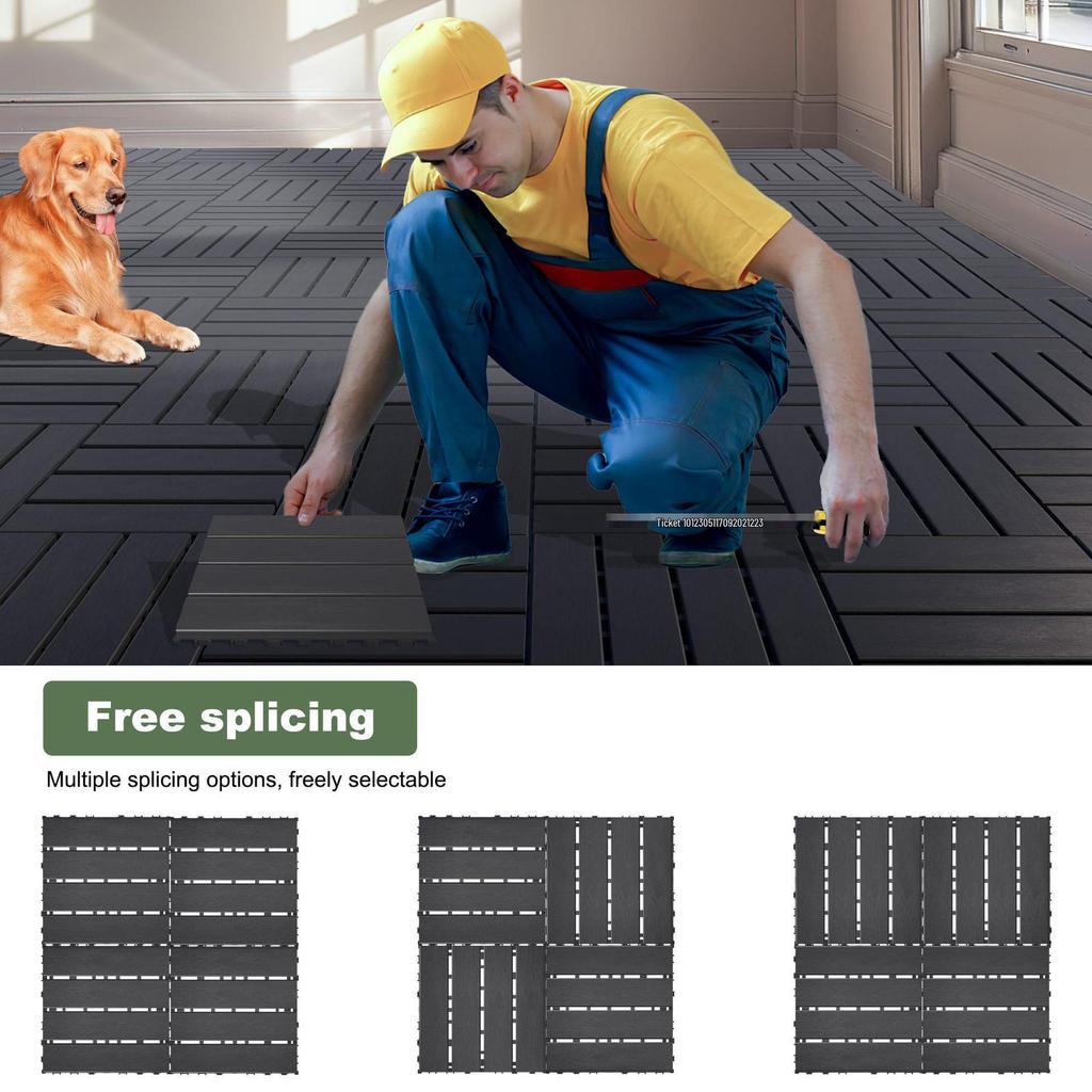 Umweltfreundliche Outdoor-Steckfliesen für Balkon, Bad, Hof, Garten und Terrasse DIY-Projekte