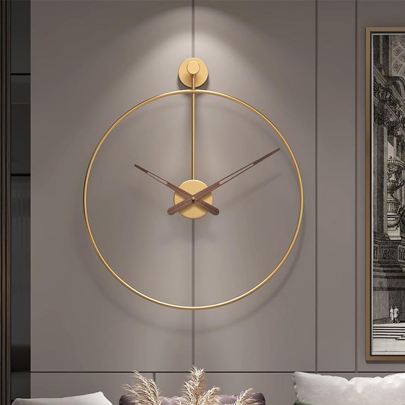 Nordic Large Wall Clock Modern Round Metal Silent Wall Decor Watch Indoor Kitchen Living Room Home Office Decoration Wall Clocks