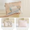 Multi-purpose Storage Bag Beige Zipper Closure Mesh Storage Pouch Lightweight Design Mesh Material Mesh Cosmetic Bag