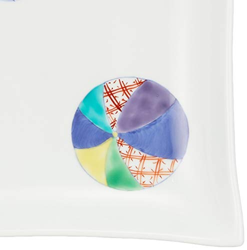 Arita Ware, Shinmine Kiln, Temari Crest, Square, 7-inch Plate, 55019