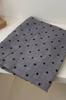 Gray Scarf with Black Polka Dots - 180X90 , Cotton and Polyester