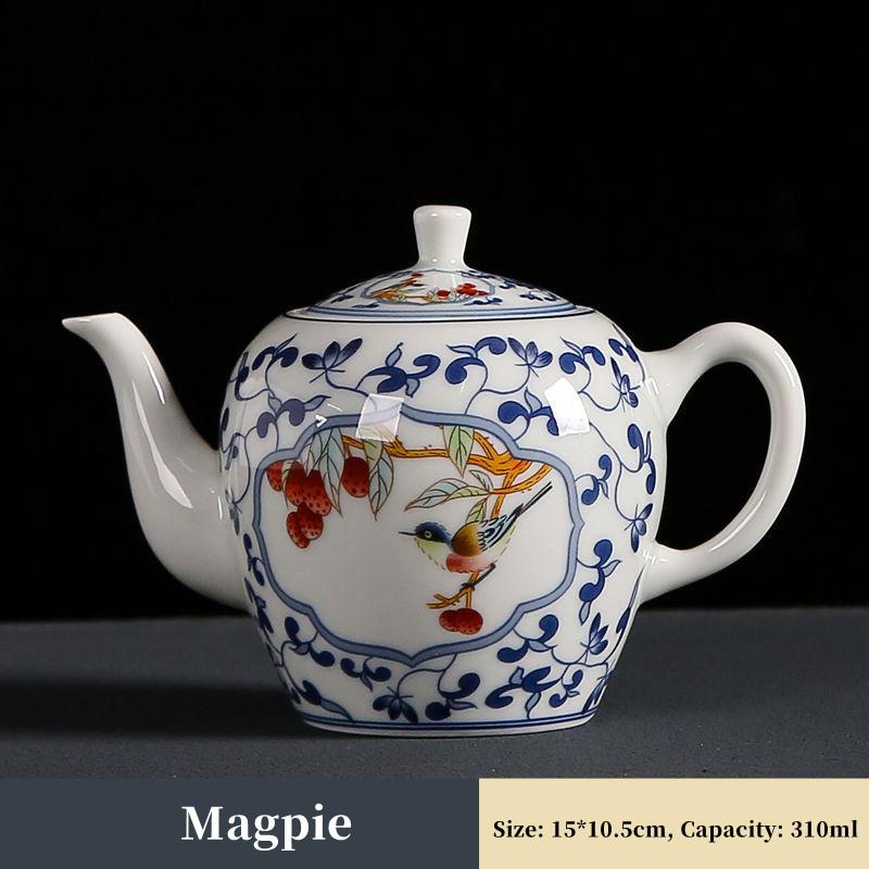 Elegant Chinese Style Teapot, Household Ceramic Teaware, Beautiful Making Tea Pot, Blue and White Porcelain Drinkware, 310ml