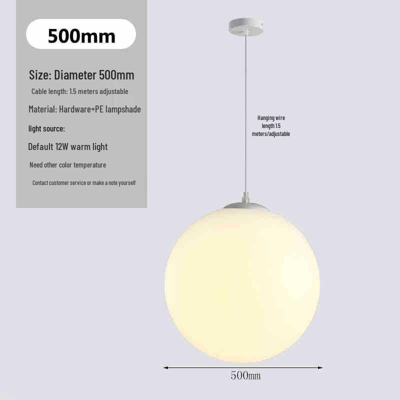 Milky White Round Pendant Lamp for Nail Salons, Cafes, Children's Clothing Stores, and Weddings