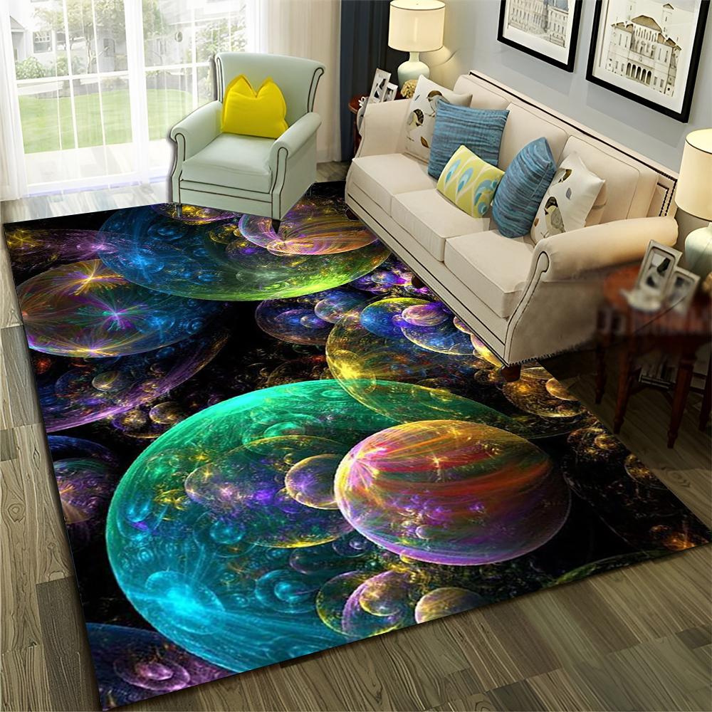 3D Univers Weltraum Galaxie Planet Stern Teppich Teppich für Zuhause Wohnzimmer Schlafzimmer Sofa Fußmatte Dekor,Kinderbereich Teppich Rutschfeste Bodenmatte