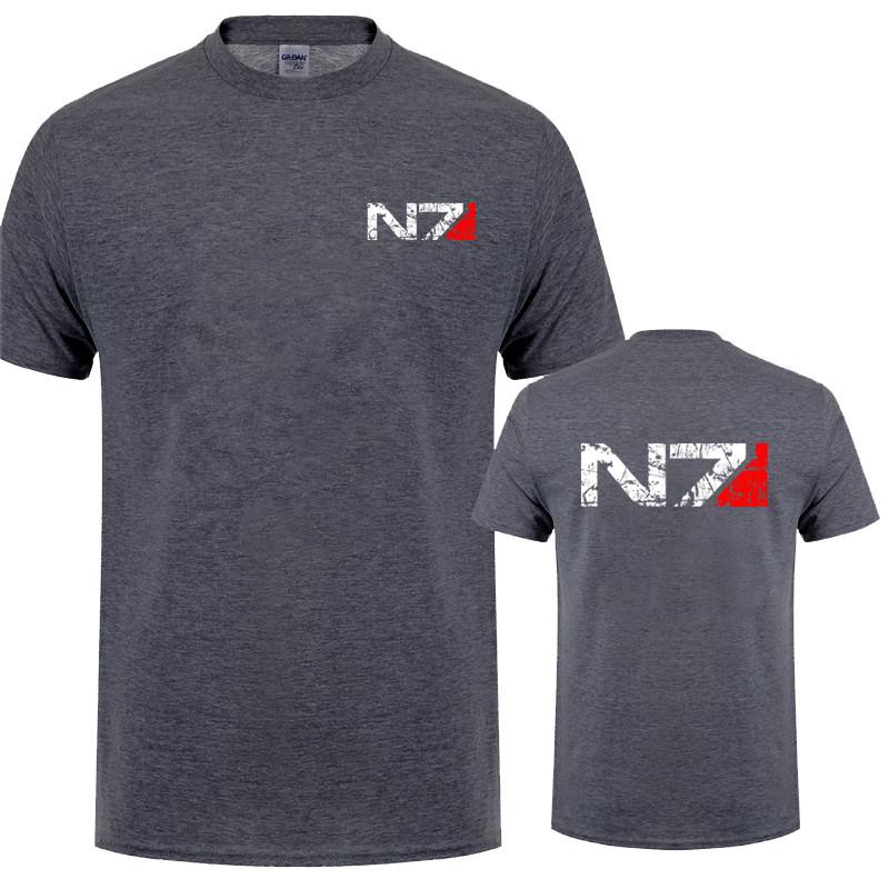 Mass Effect N7 T-Shirt Sommer Unisex Kurzarm Baumwolle N7 T-Shirt Unisex Oberteile Tee