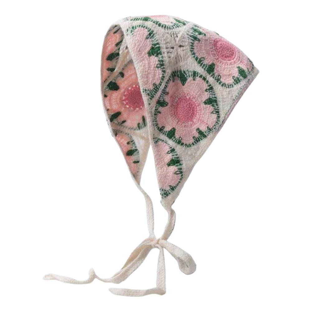 Ręcznie robiona szydełkowa trójkątna chusta na głowę: Francuski Retro, Wszechstronny, Styl Pastoralny
