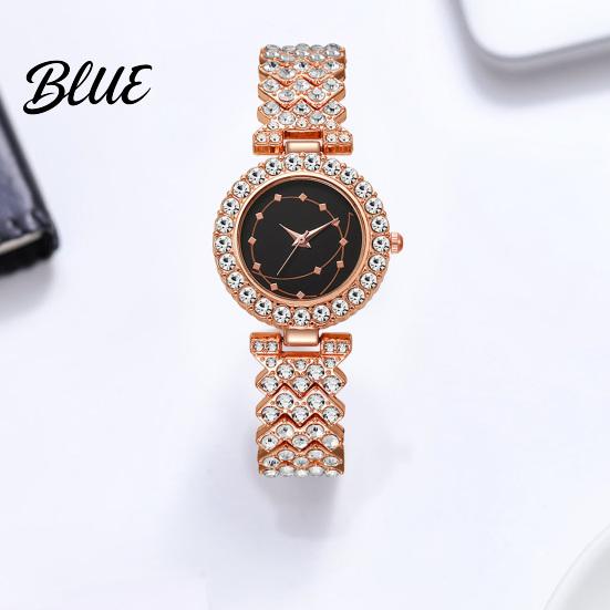 Sparkling Rhinestone Bracelet Luxury Women Watch Round Dial Quartz Analog
