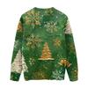 Ladies' Fashionable And Casual Christmas Cute Printed Round Neck Long Sleeved Knitted Yarn