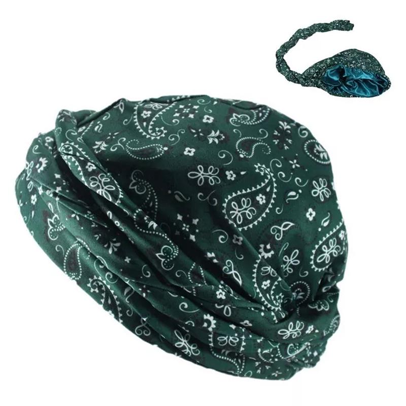 Men Women Paisley Print Headscarf Pirate Hat Outdoor Sport Cycling Bandana Sweat Absorbant Muslim Turban Bohe Style Head Wrap