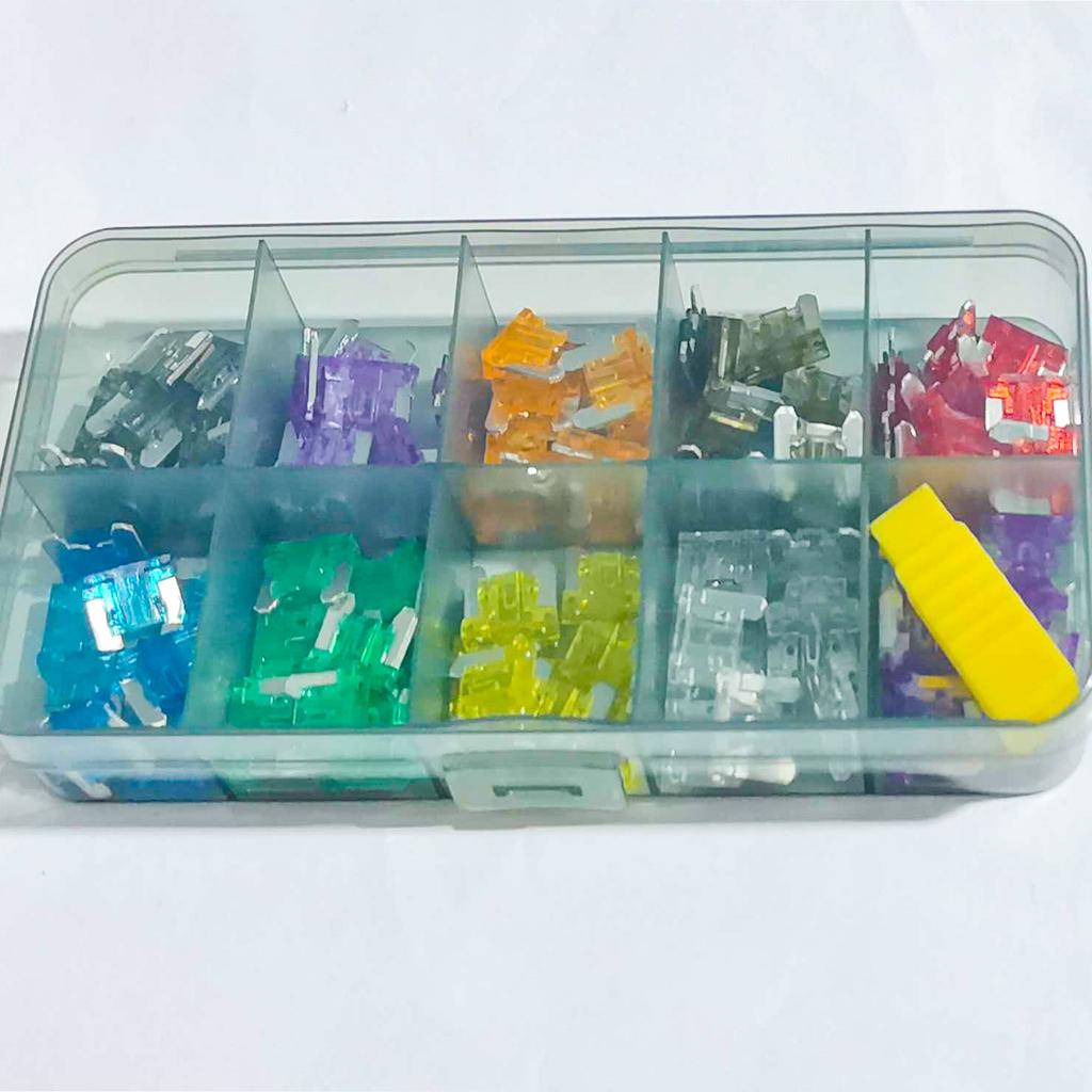 50pcs 100pcs Car Fuse Assortment Set 10 Sizes 2-35A Profile Medium Mini Micro Blade Type Fuses with Storage Box for Auto Truck Fuses4