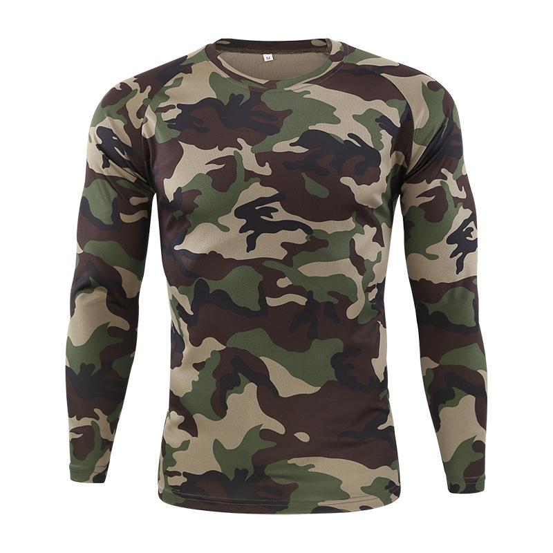 Hommes Femmes Camouflage T-shirt En Plein Air Séchage Rapide Respirant Chasse Camping Chemises Armée Camouflage T-shirt Randonnée Militaire Tactique Fitness T-Shirts