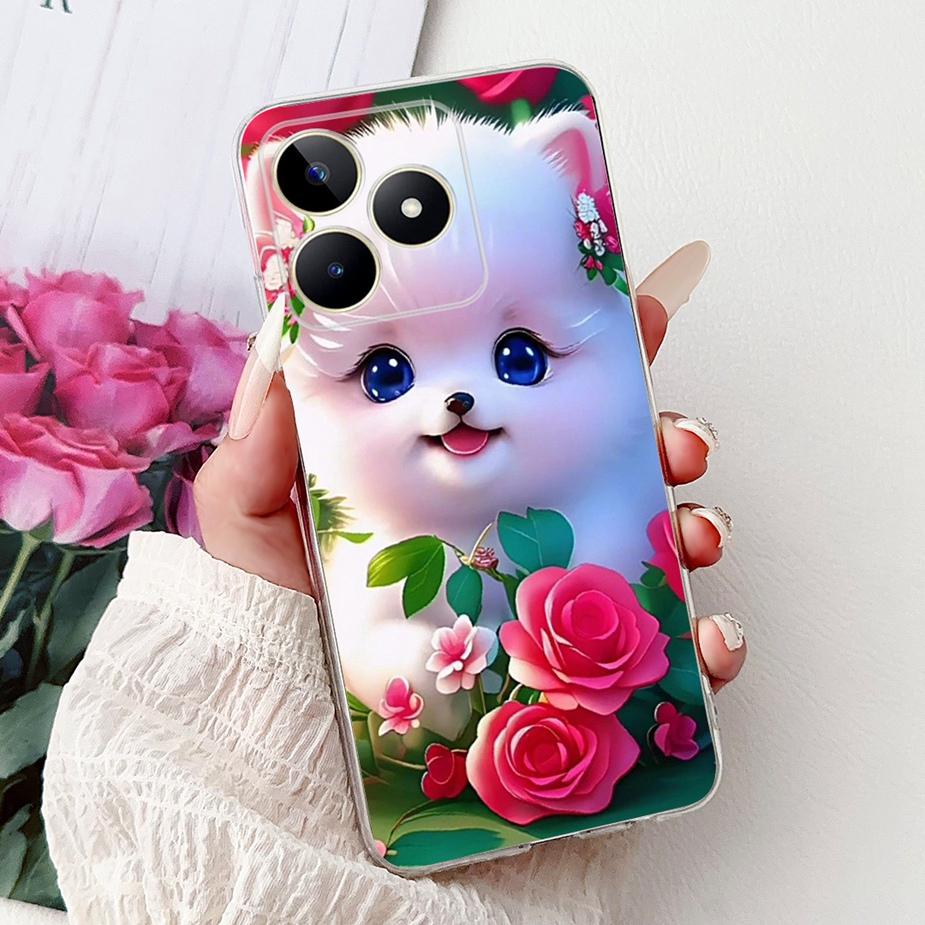 Für Realme Note 50 Hülle RMX3834 Niedliche Katze Bemalte Abdeckung Klare Silikon Weiche TPU Handyhülle Für Realme Note 50 Note50 Fundas Coque