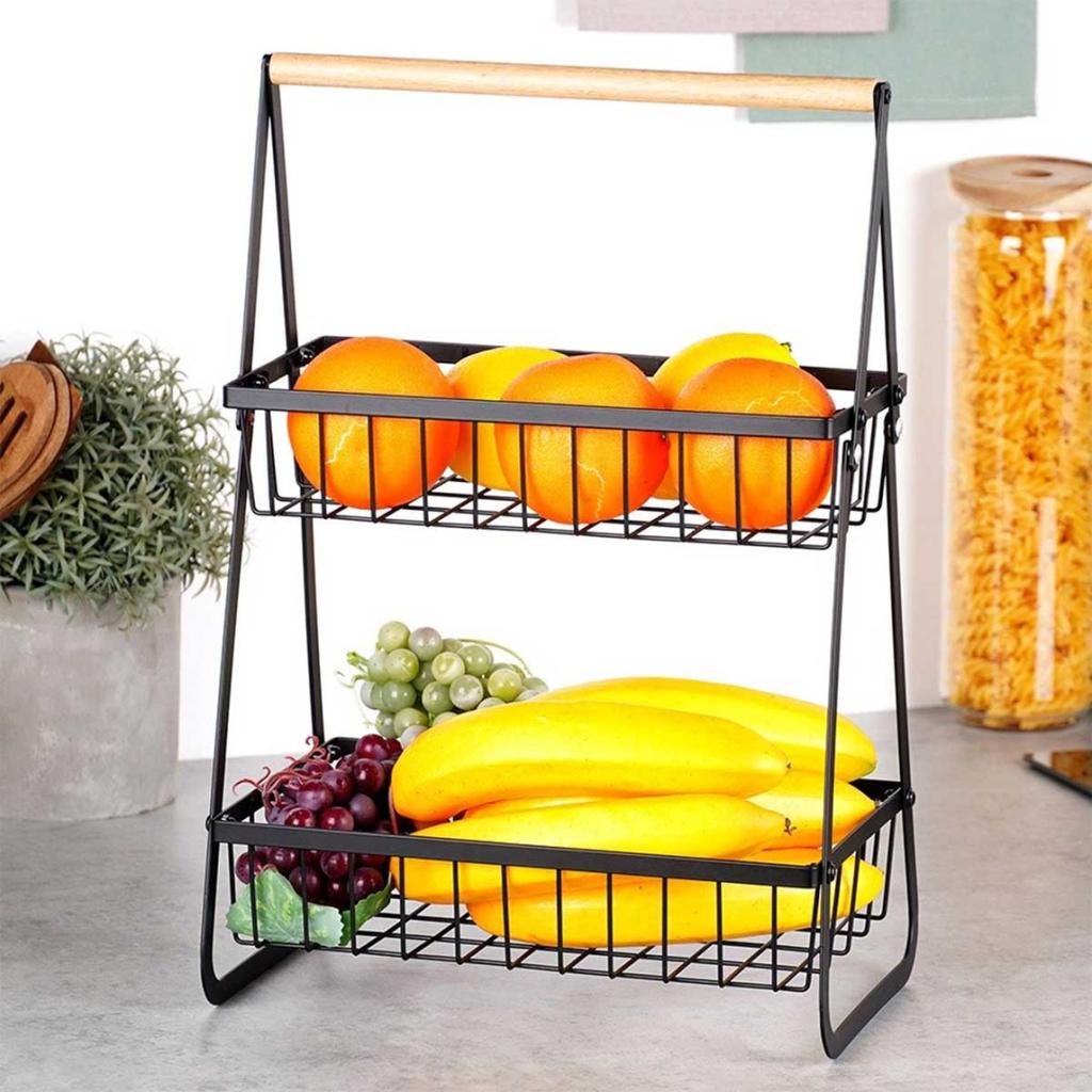 2-TIER STACKED FRUIT AND BREAD BASKET 229155