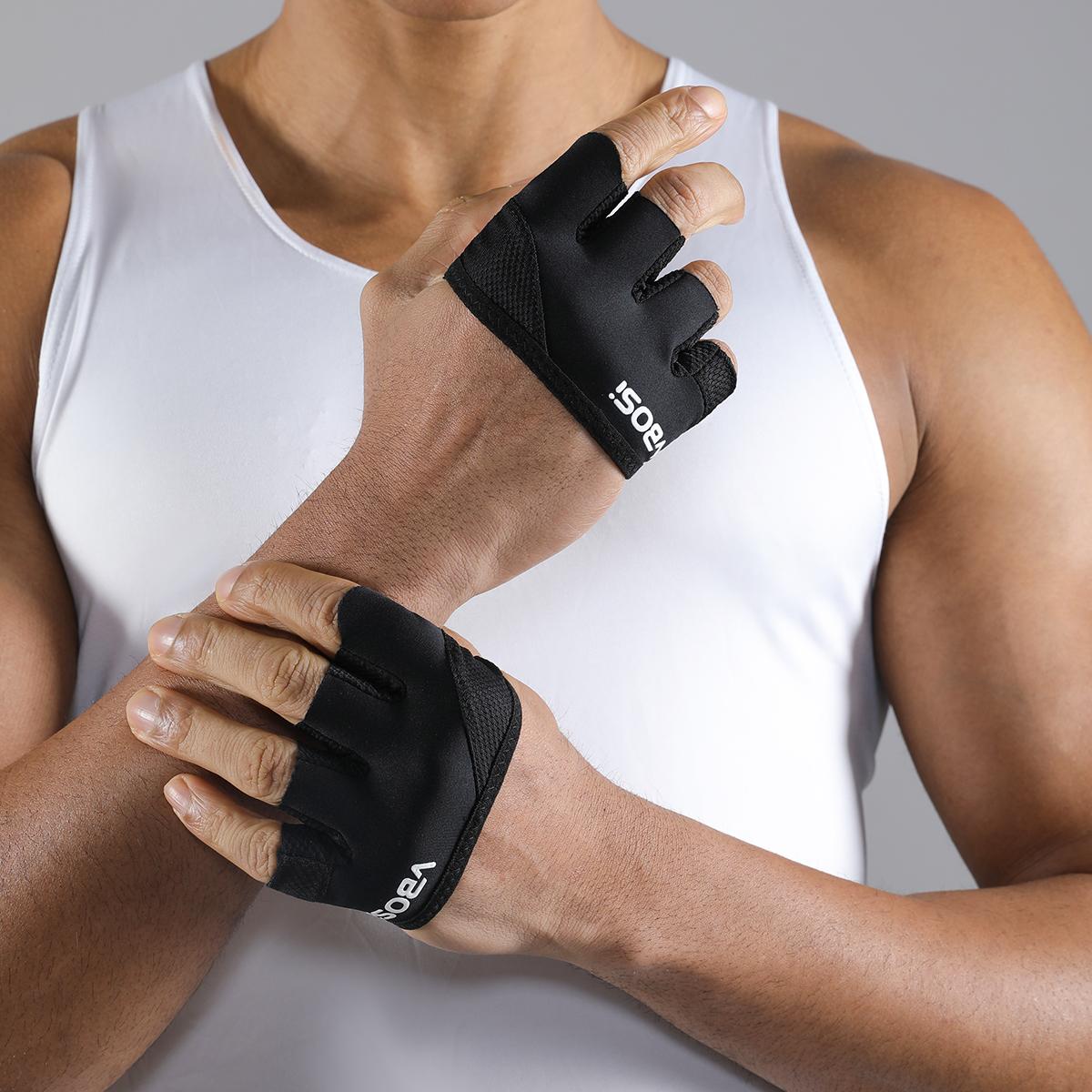 

Vbosi 1 Pair Unisex Lightweight Four-Finger Workout Gloves – Non-Slip Grip For Fitness, Weightlifting & Training For Women Men XL