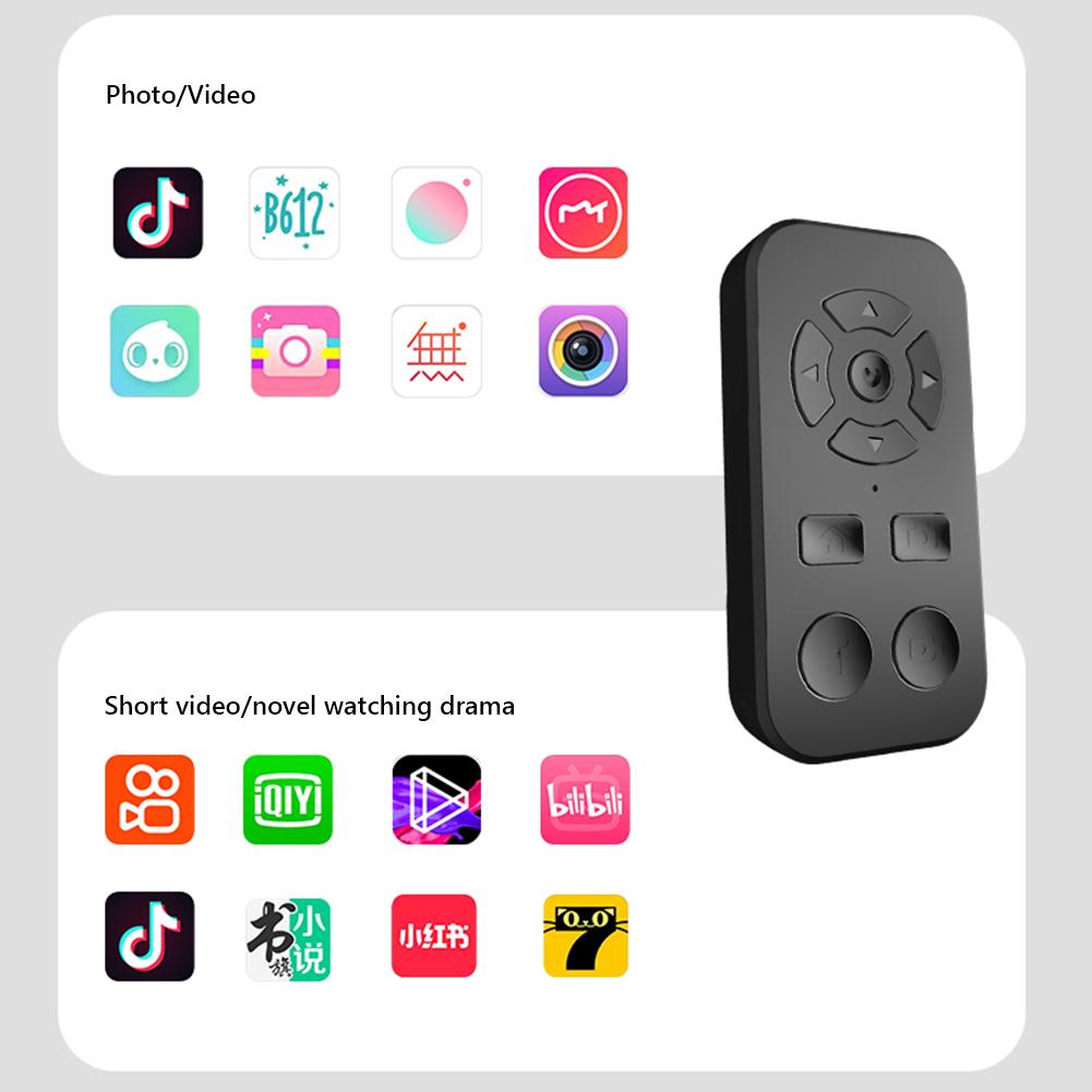 Smart Remote Bluetooth-Compatible 9-Key Wireless Page Turner Protable Self-Timer Camera Stick Shutter Button for iPhone Samsung